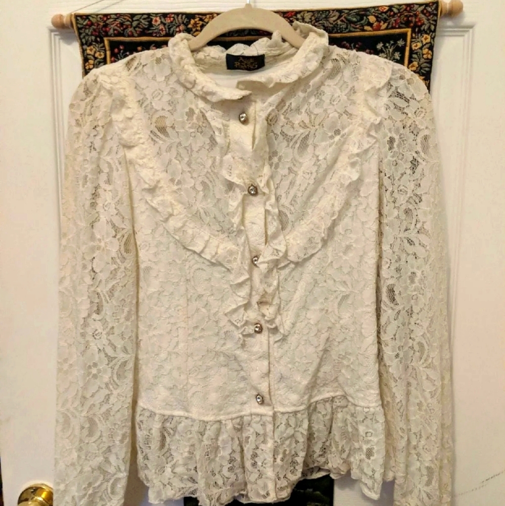 Gothic Lace and Ruffle Lolita Blouse
